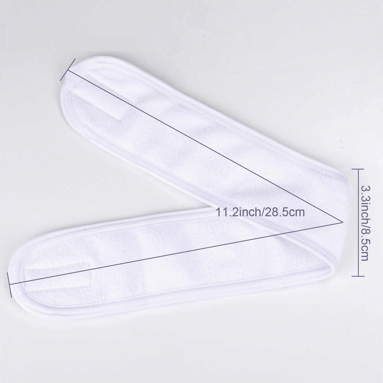 Whaline bandeau spa maquillage réutilisable en éponge blanc pour préparation beauté