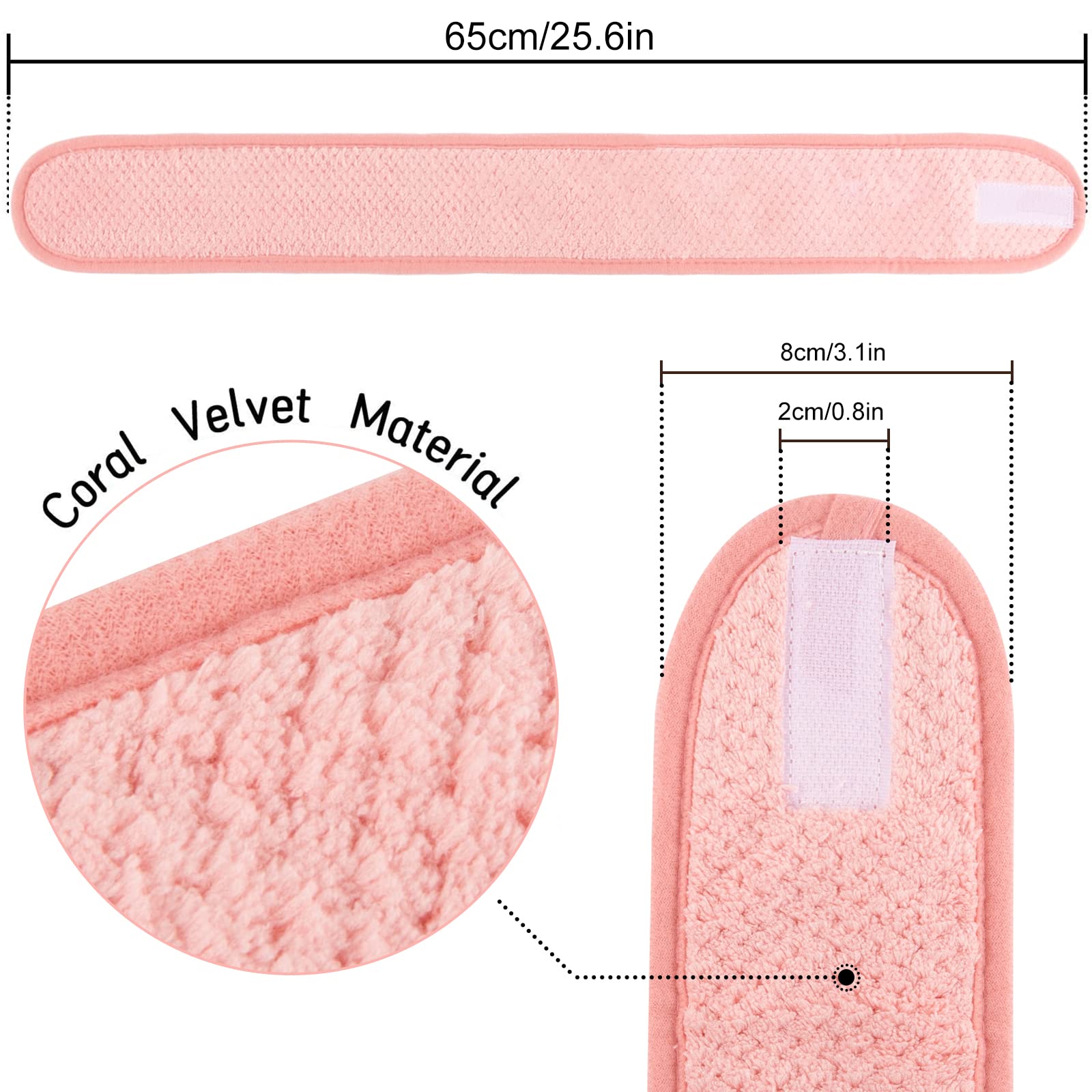 Bandeau Whaline visagé spa absorbant corail bleu ciel, usage après la douche.