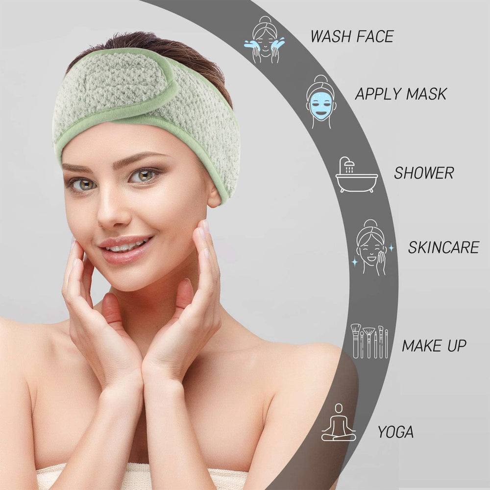 Bandeau Whaline visagé spa absorbant corail violet clair, utile pour spa.
