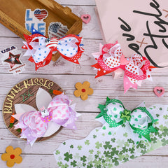 Whaline barrettes drapeaux 4-juillet, tendance estivale pour un look patriotique.