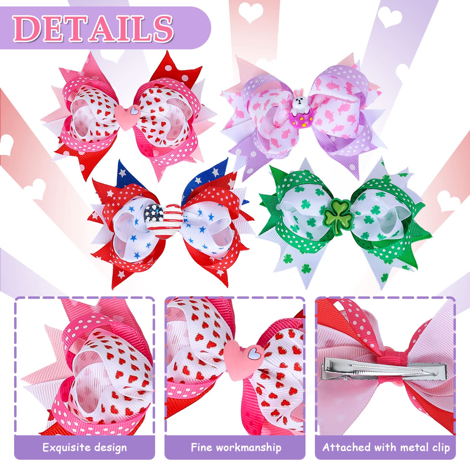 Whaline barrettes lapin Paques, idéales pour des coiffures mignonnes et sûres.