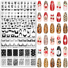 Whaline plaque Léopard cerise: motifs tendance pour nail art à domicile.