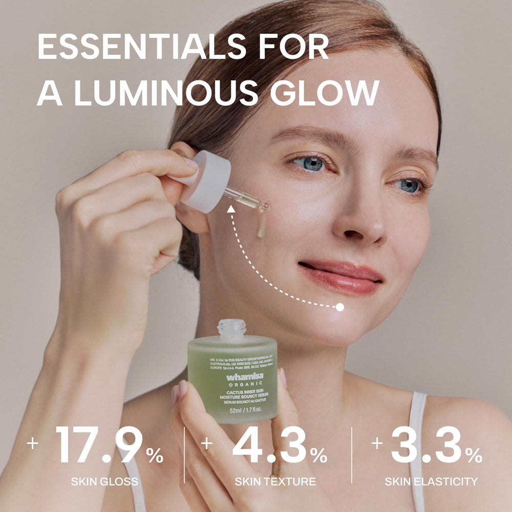 Ingrédients phyto riches du Whamisa Cactus Bouncy pour l éclat naturel.