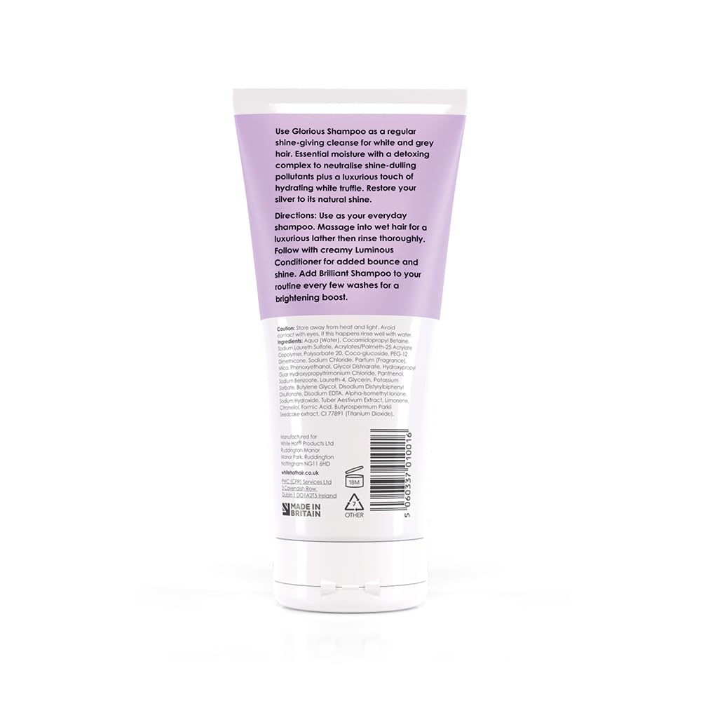 Brillance naturelle des cheveux après le lavage avec White Hot Glorious.