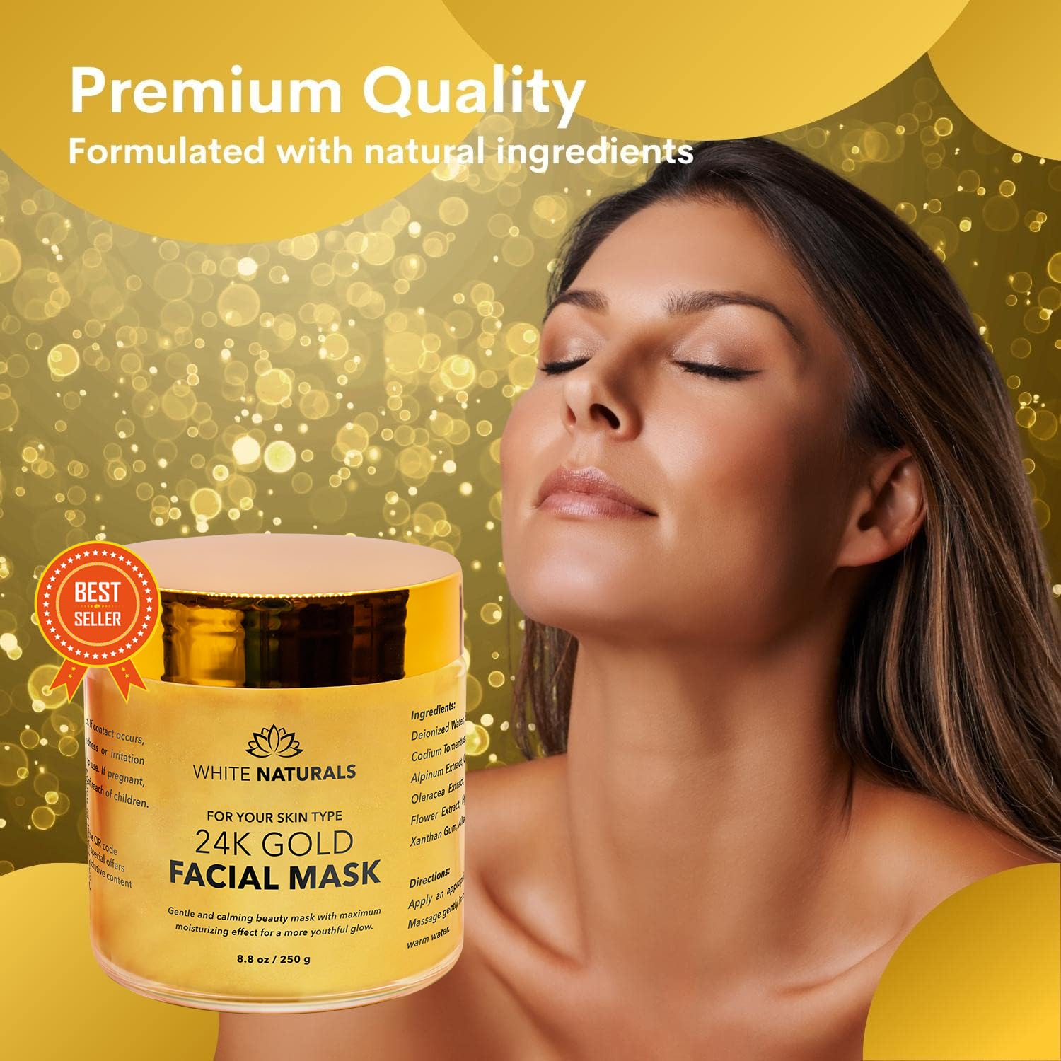 White Naturals soin spa à domicile avec le masque Or 24K
