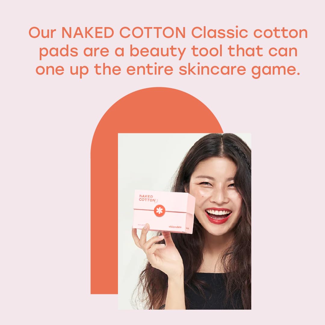 White Rabbit Naked Cotton Classic disques 100 pièces ultra doux pour tonique et démaquillage