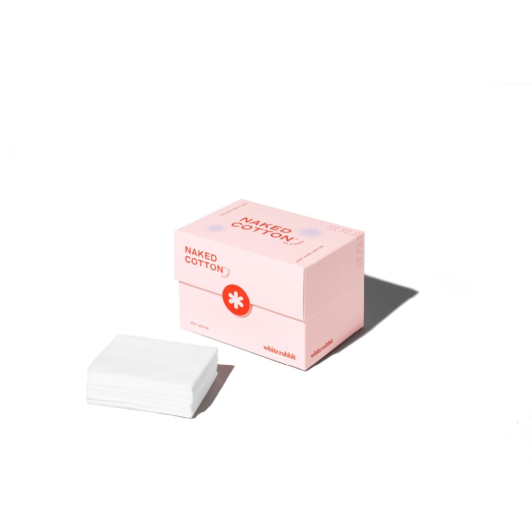 Disques White Rabbit Naked Cotton Classic, emballage pratique pour routine beauté quotidienne