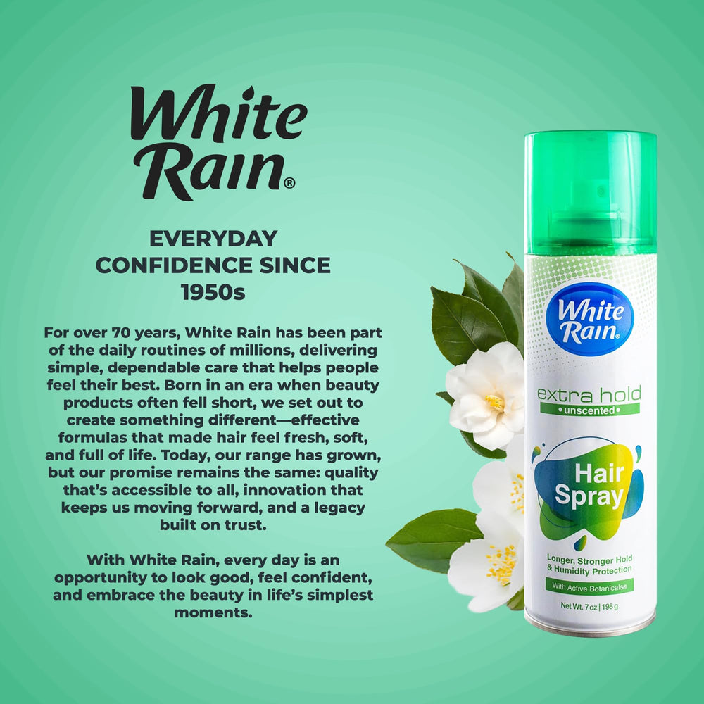 White Rain pour-tous-types-cheveux offre coiffure nette et polyvalente sans parfum.