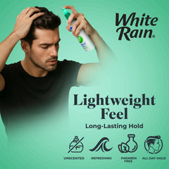 White Rain spray coiffant with extraits botaniques, protection contre l'humidité.