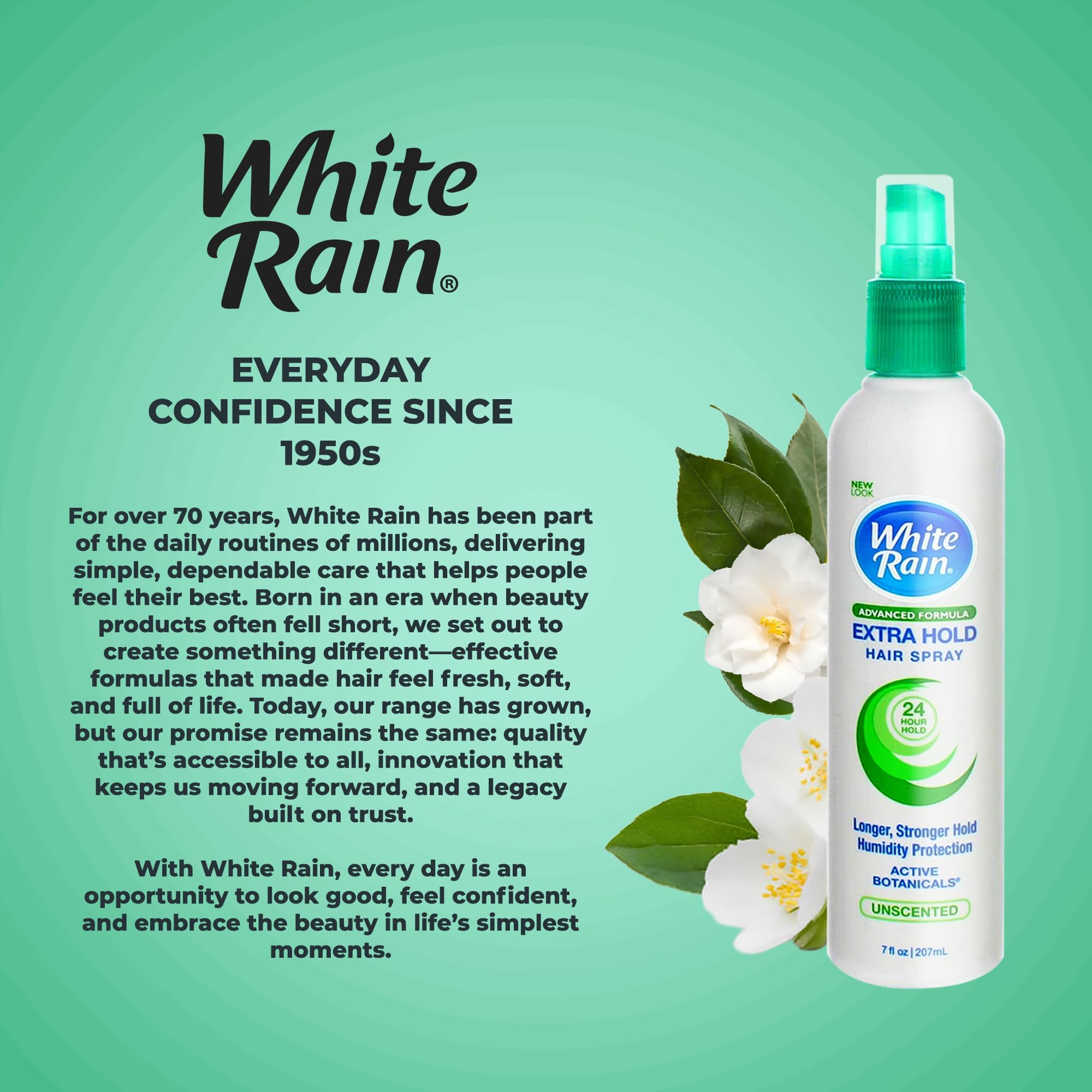 White Rain spray coiffant pour tous types de cheveux, solution polyvalente et facile.