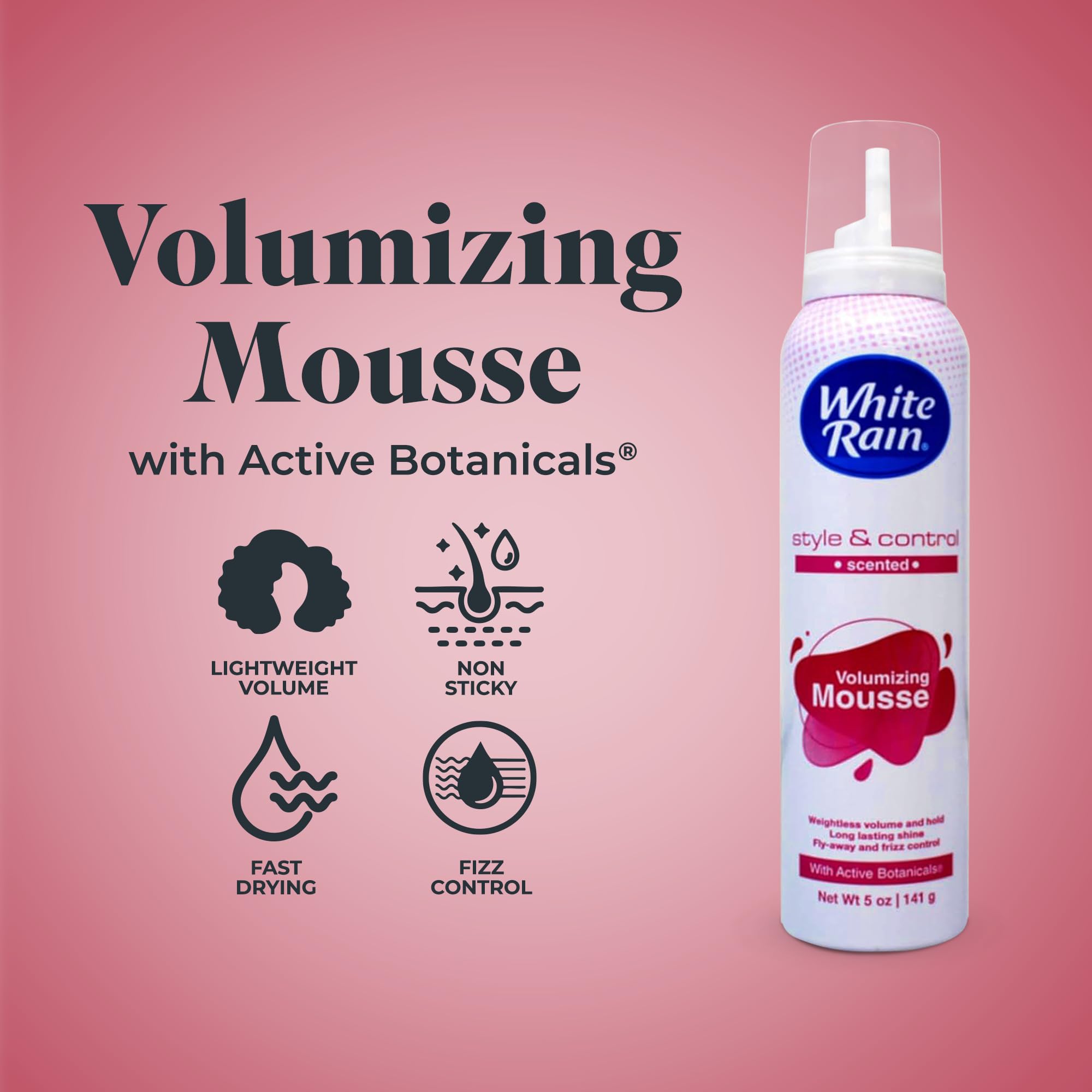 White Rain Volume Mousse – texture-plume sans lourdeur pour cheveux fins.