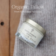 Application visage et corps, baume au suif White Sparrow Farmacy apaise et nourrit.