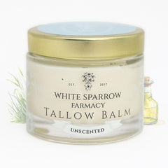 Baume au suif White Sparrow Farmacy visage hydrate et nourrit en douceur.