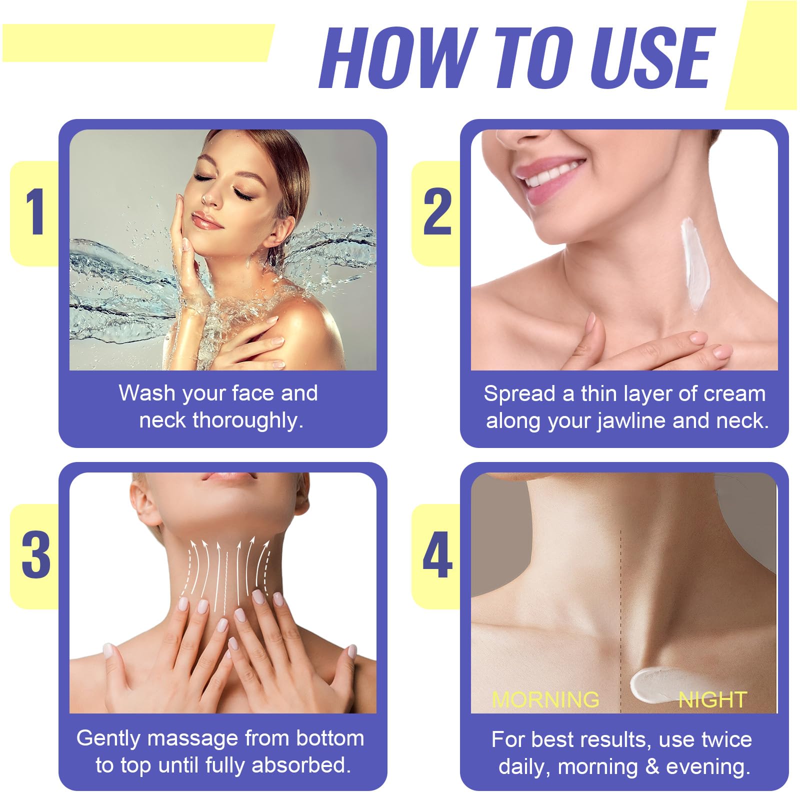 Huile de jojoba intégrée à la crème du cou pour texture douce