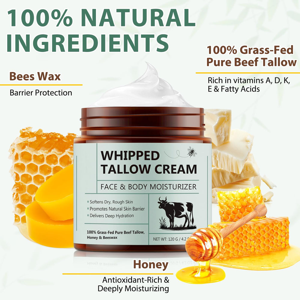 WHLH & WELL-BEING graisse-boeuf baume-texture-creme-naturelle: texture riche et absorption rapide.