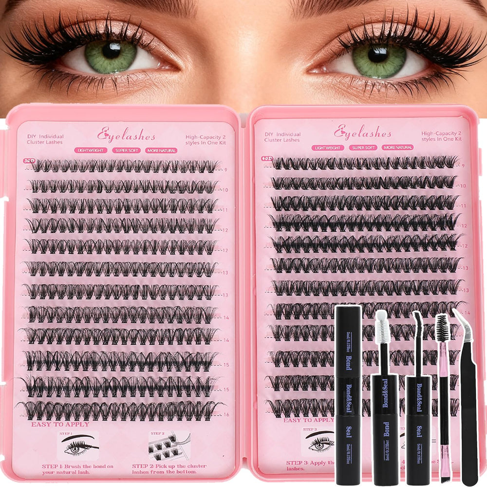 WIGICD ensemble cils clusters 9-16mm pour un look naturel.