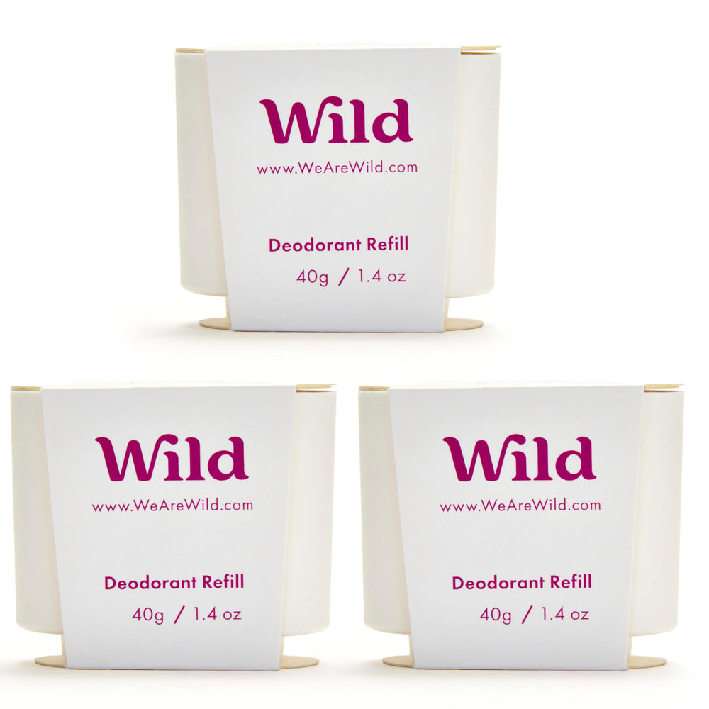 Wild déodorant réutilisable coco-vanille pack trio