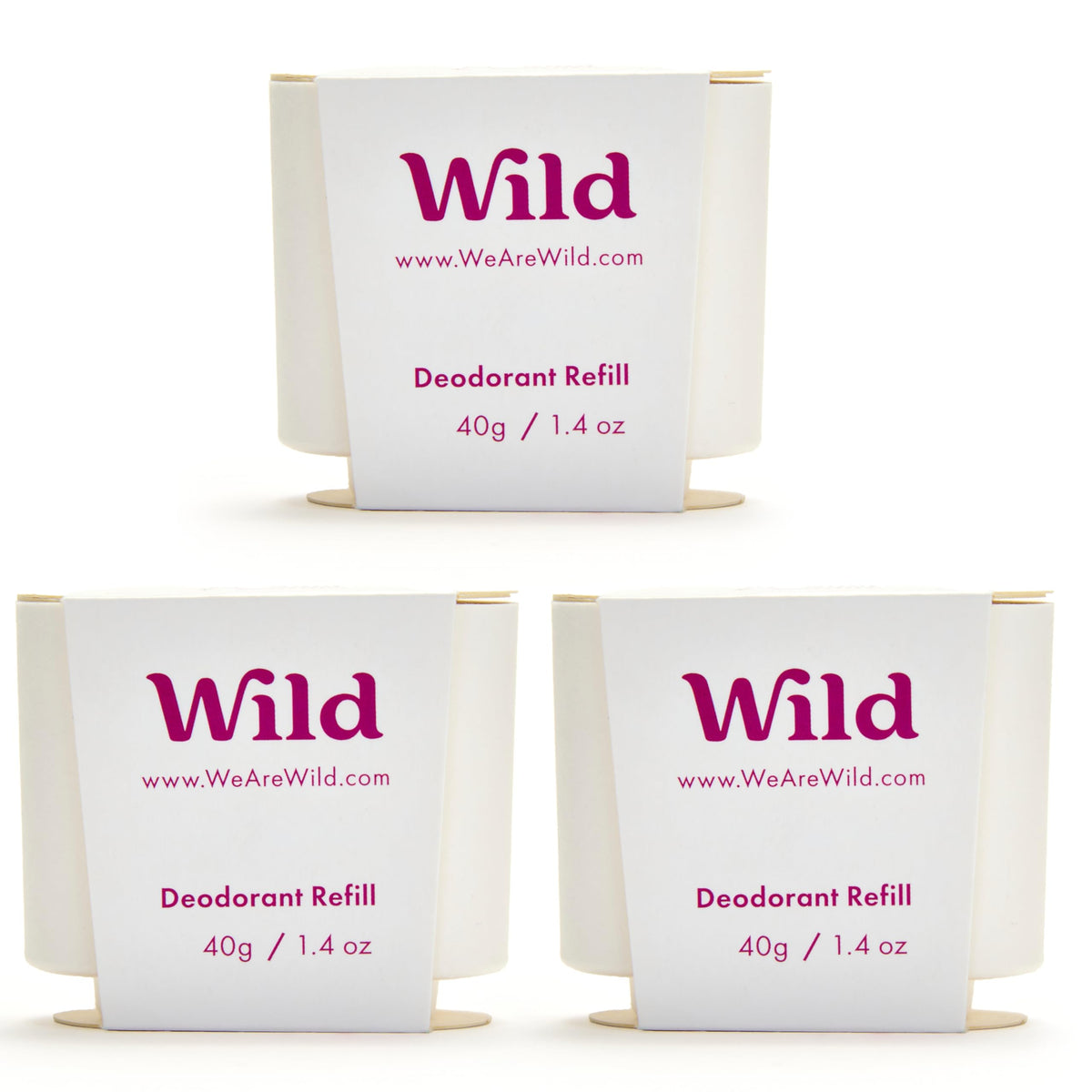 Wild déodorant réutilisable coco-vanille pack trio
