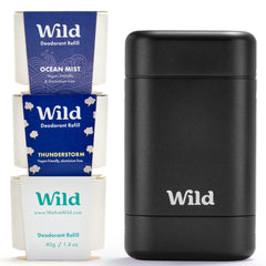 Wild Déodorant kit de démarrage noir etui: étui durable et élégant.