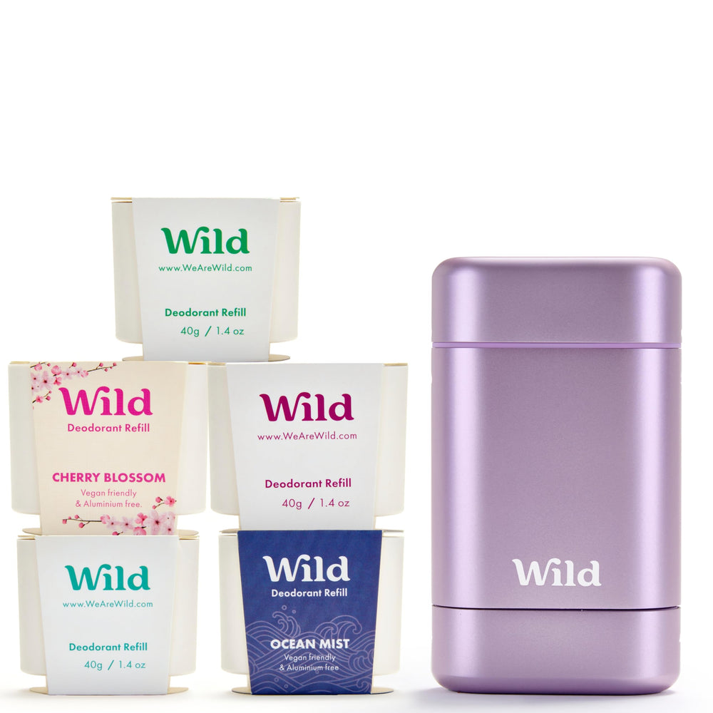 Wild kit démarrage pochette violette, design élégant et réutilisable pour rester frais toute la journée