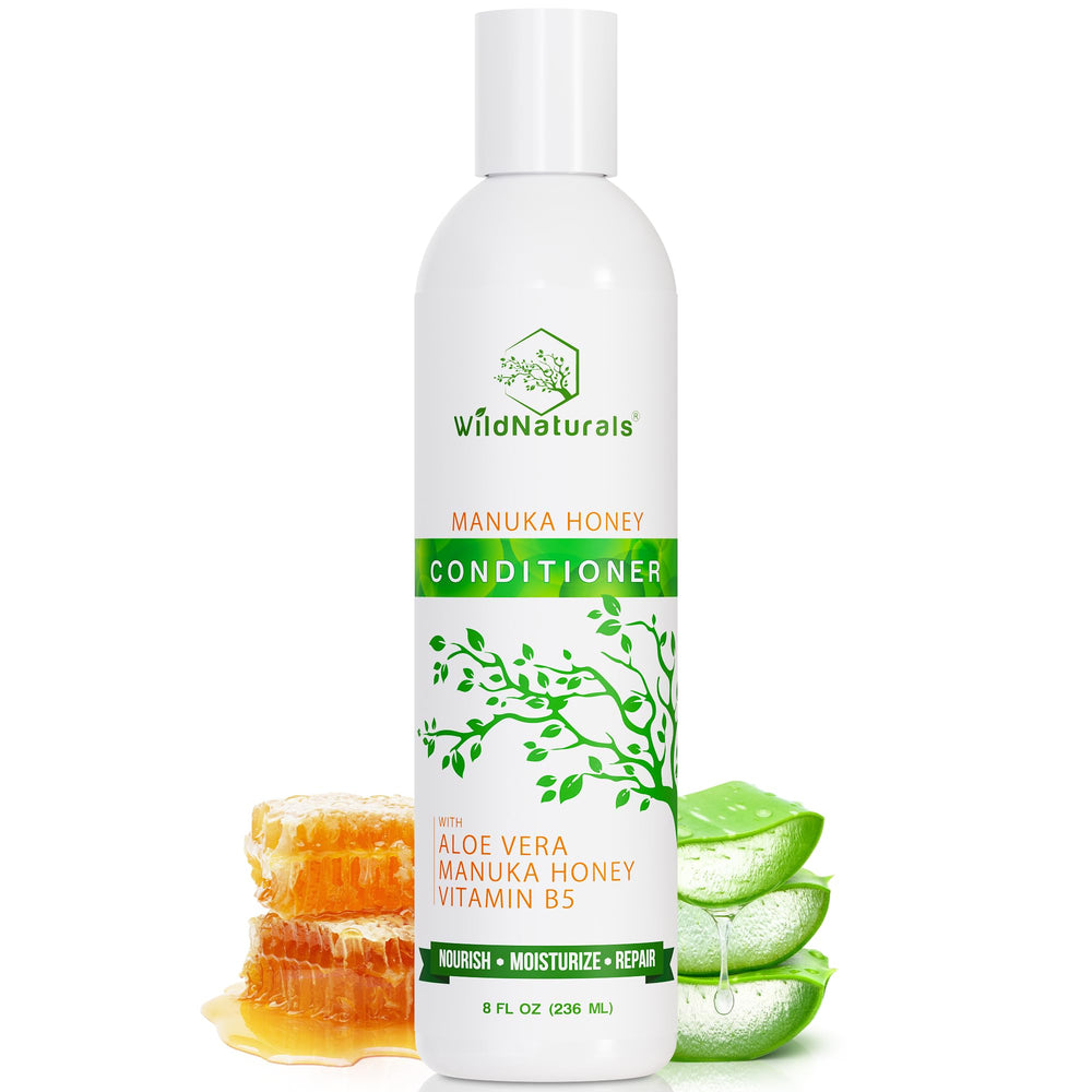 Conditionneur Wild Naturals au miel Manuka — hydratation légère pour cuir chevelu sensible.