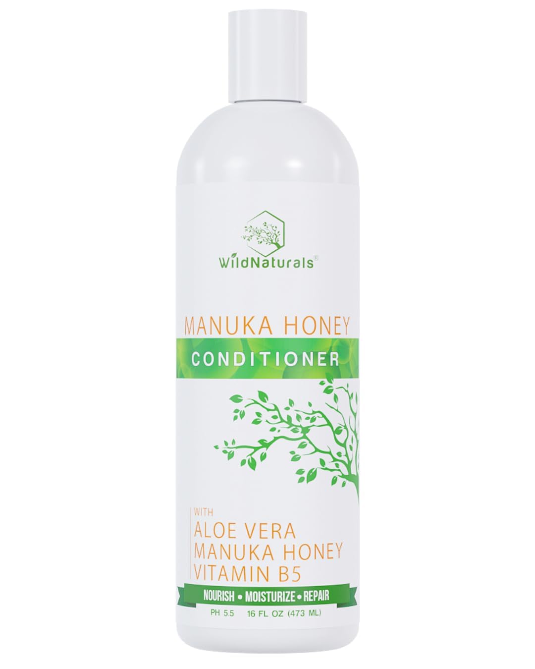Wild Naturals Conditionneur sans sulfates, flacon hydratant pour cheveux sensibles.