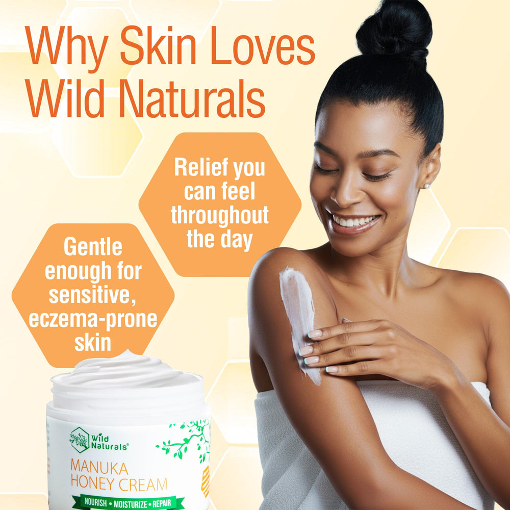 Application sur le visage avec massage doux du soin Wild Naturals.