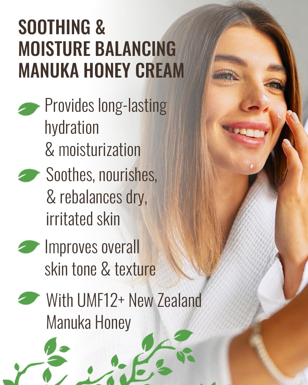 Wild Naturals Manuka Honey Crème Corps Mains hydrate et apaise les zones sèches.