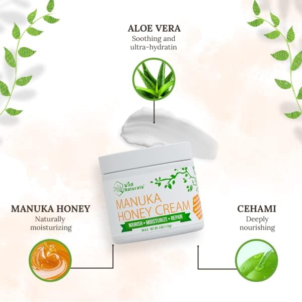 Wild Naturals Manuka Honey Crème Visage Texture Légère pénètre rapidement sans gras.