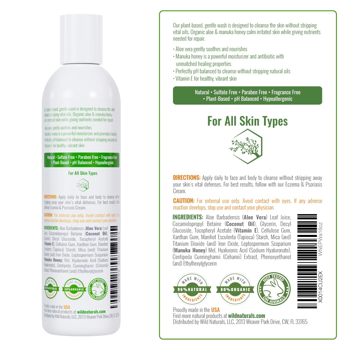 Wild Naturals – Rituel-douche-relaxant: expérience hydratante et réconfortante