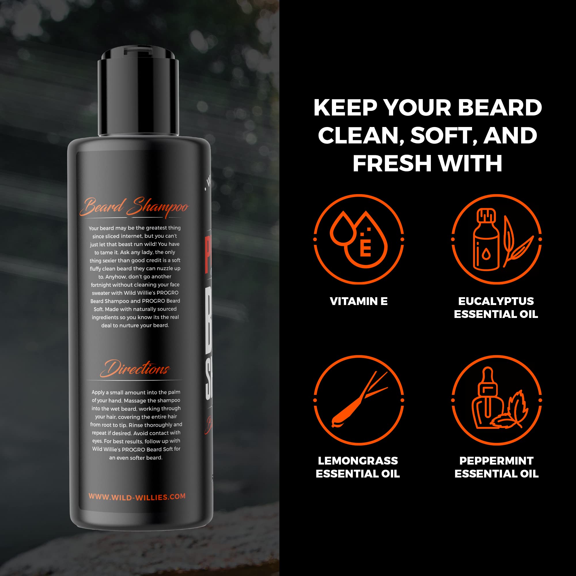 Wild Willies Beard Shampoo helps reduce dandruff for flakes-free skin.