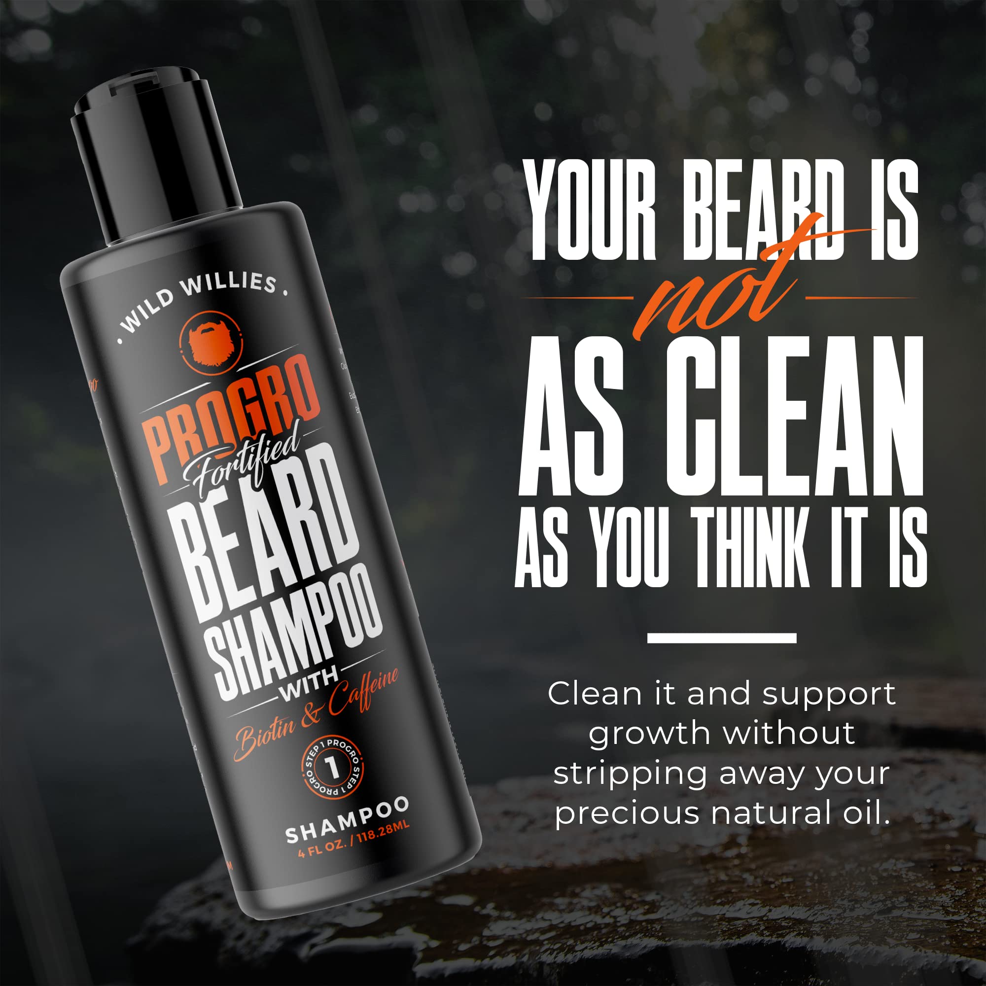 Wild Willies Beard Shampoo foamy lather ready for a quick daily cleanse.