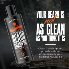 Wild Willies Beard Shampoo foamy lather ready for a quick daily cleanse.