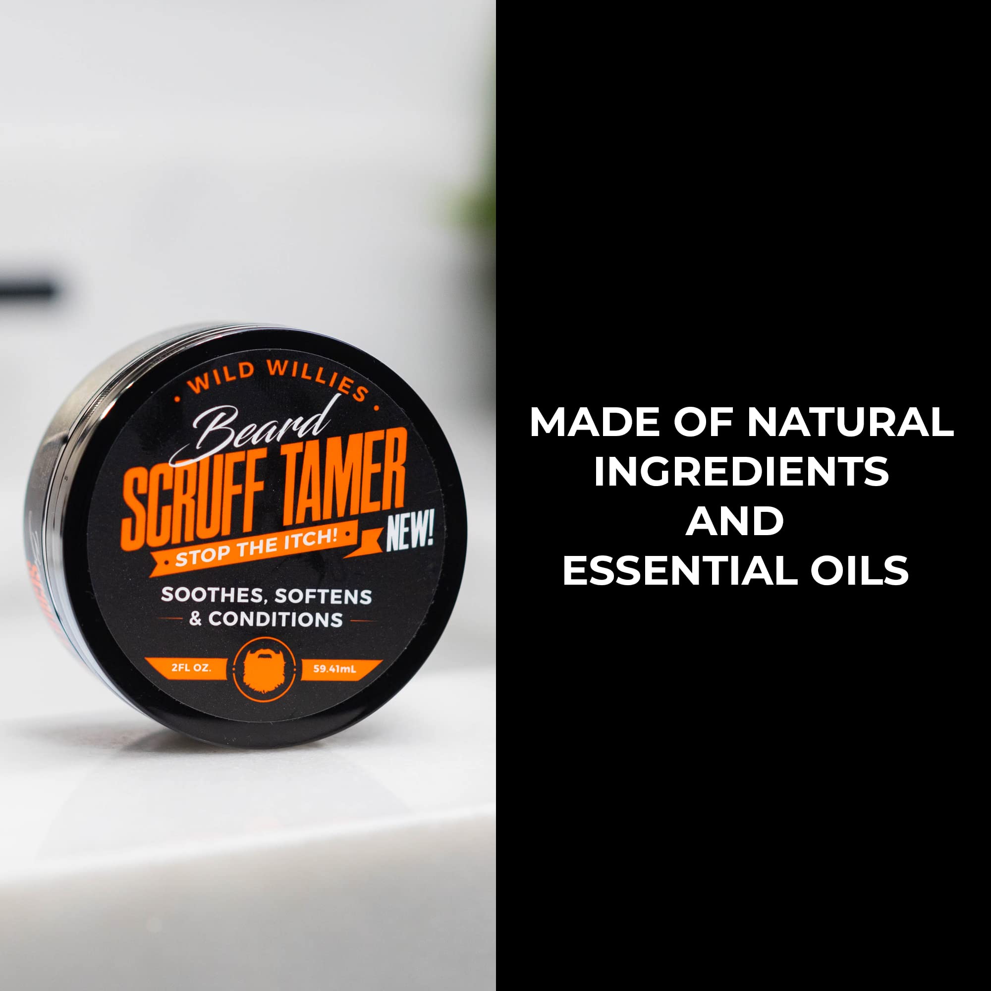 Wild Willies Crème Barbe Ingrédients Thé Vert Aloe, soin apaisant pour peau sensible.