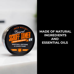 Wild Willies Crème Barbe Ingrédients Thé Vert Aloe, soin apaisant pour peau sensible.