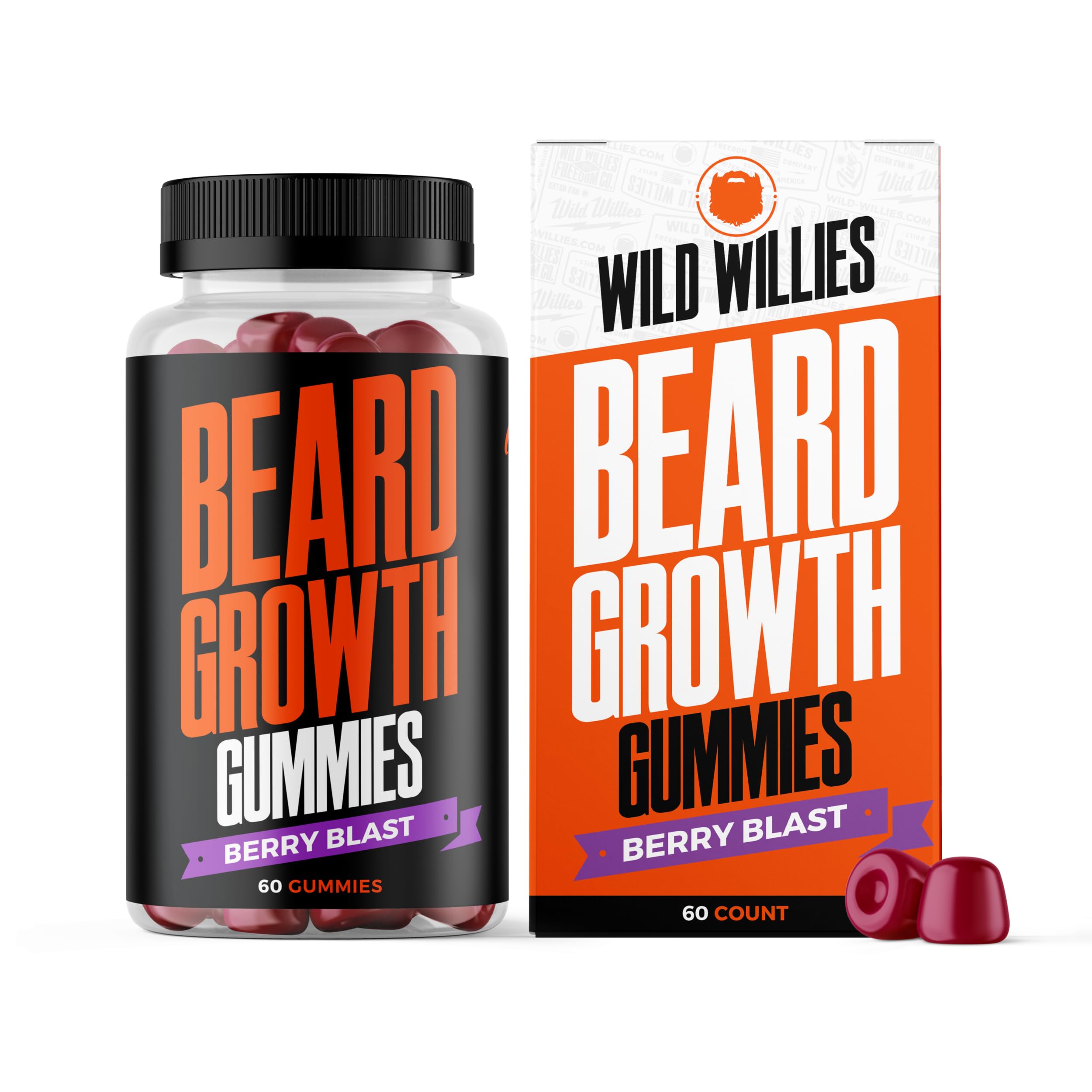 Wild Willies Gomme Croissance Barbe – flacon visible montrant le format pratique pour une barbe plus dense.