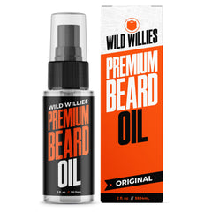 Wild Willies huile barbe, bouteille 60 ml prête à l'emploi pour un soin rapide.