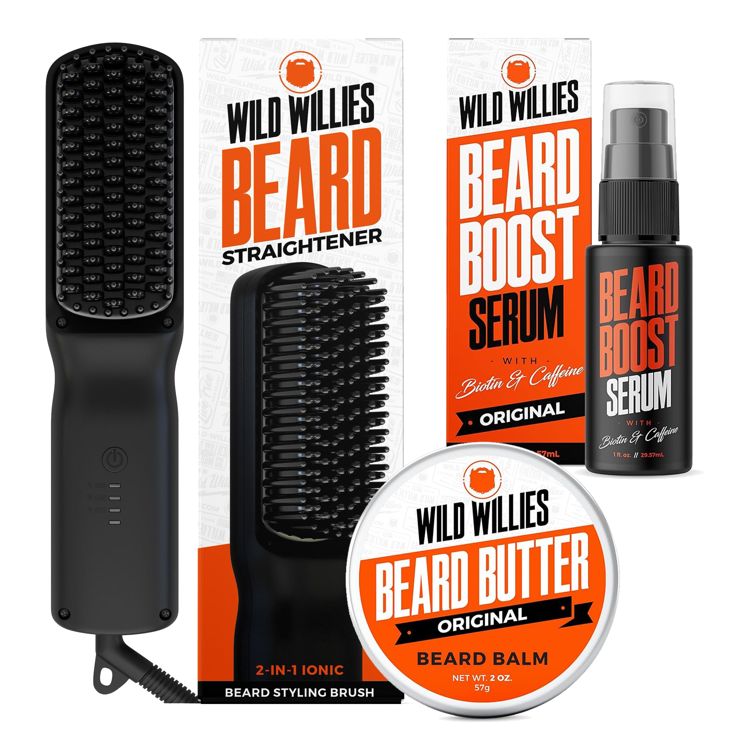 Wild Willies kit barbe chauffante pour discipliner les poils et brillance.