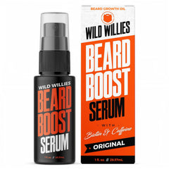 Sérum Wild Willies – flacon en gros plan pour barbe plus dense et nourrie