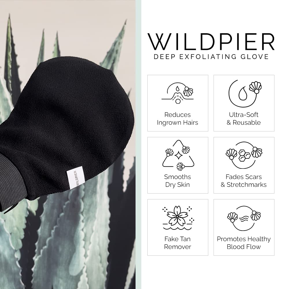 Gant Wildpier douceur peau, adapté aux peaux sensibles pour exfoliation délicate.