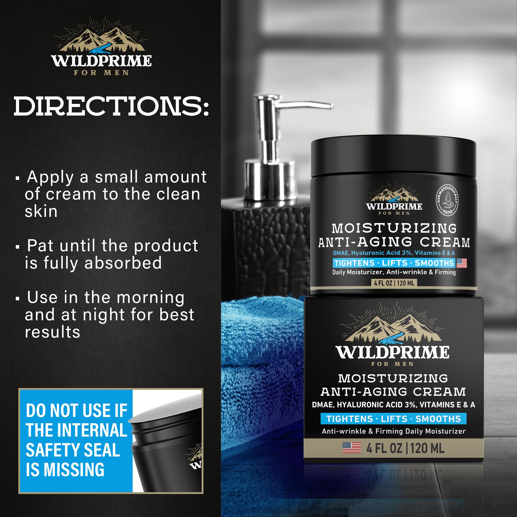 WildPRIME Crème Visage Homme – Utilisation sans irritants pour peau confortable