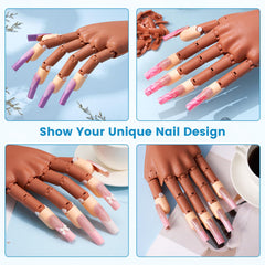 Wilfniee Doigts flexibles avec mouvement réaliste pour le nail art.