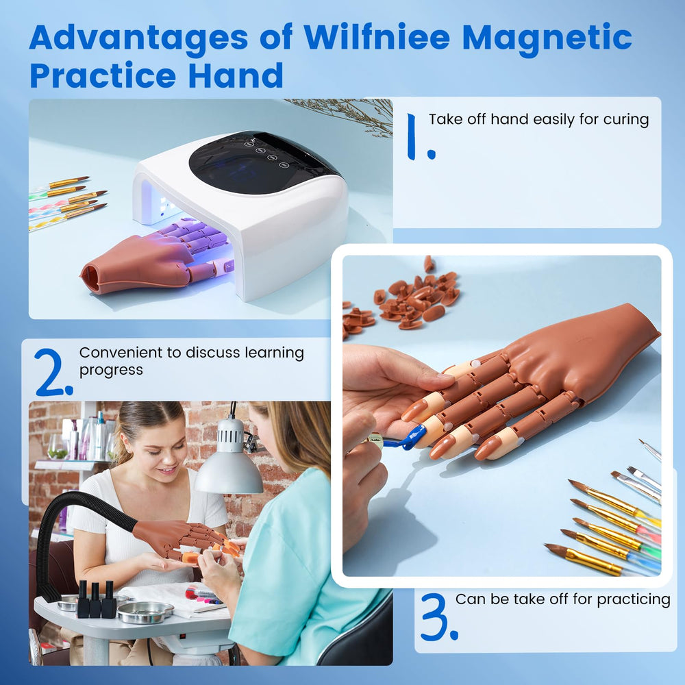 Wilfniee 100 embouts d'ongles amovibles pour pratique sans modèle