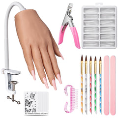 Main Wilfniee en silicone réaliste pour pratiquer les ongles avec précision.