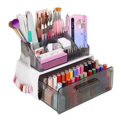 Wilfniee support-vernis-etagere-2-niveaux: accès rapide aux vernis et pinceaux.