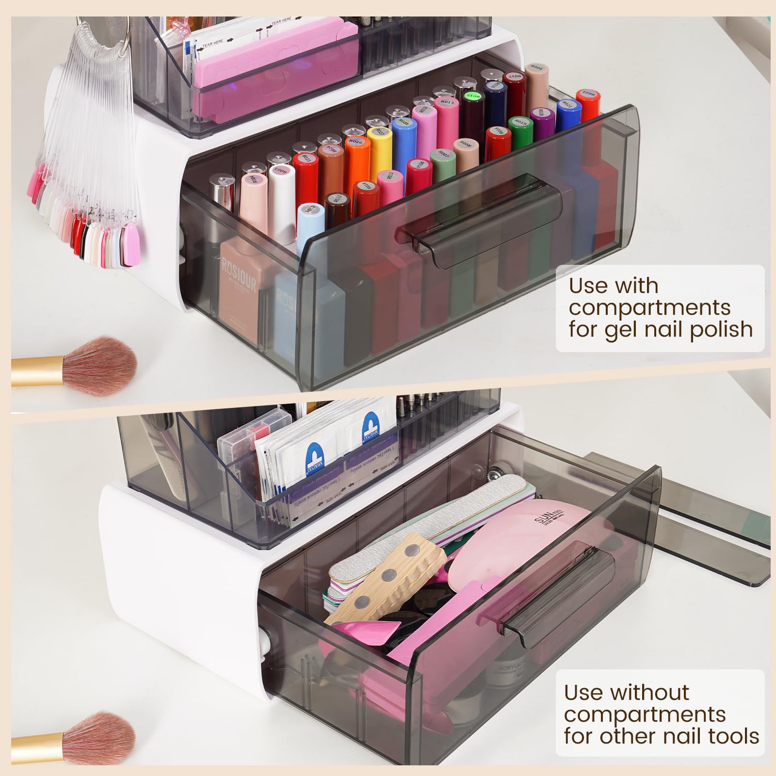 Wilfniee tiroir-diviseurs-gels-outils: configurations personnalisables pour gels et outils.