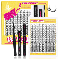 WiWiLINK Wispy Lash Clusters avec bande invisible pour un look naturel.