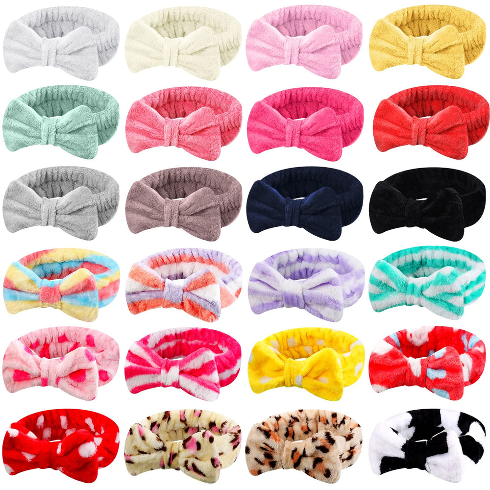 Bandeau WILLBOND avec noeud flanelle rose, maintien confortable pour le soin du visage.