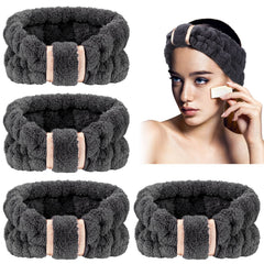 Bandeaux WILLBOND noirs en microfibre, pratique pour se laver le visage sans gêne.
