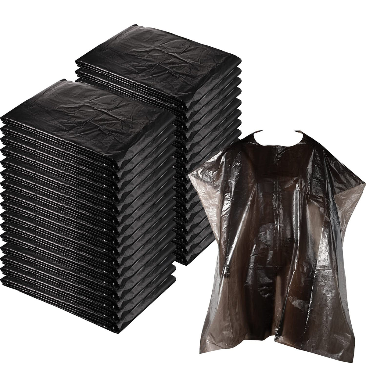 Cape WILLBOND jetable noire couvrant parfaitement les vetements lors d'une coupe.